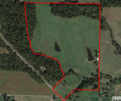 Aerial view of a private hunting lease in Ohio.